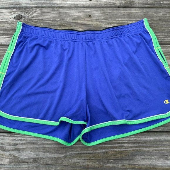 Champion Women Shorts Sport Athletic Powertrain Double Dry Blue Shorts Size XL - Picture 3 of 10